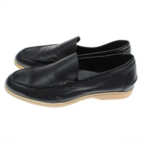 Di Bianco NWD Etna Pebble Leather Loafers / Drivers Size 42 (US 9) in Navy